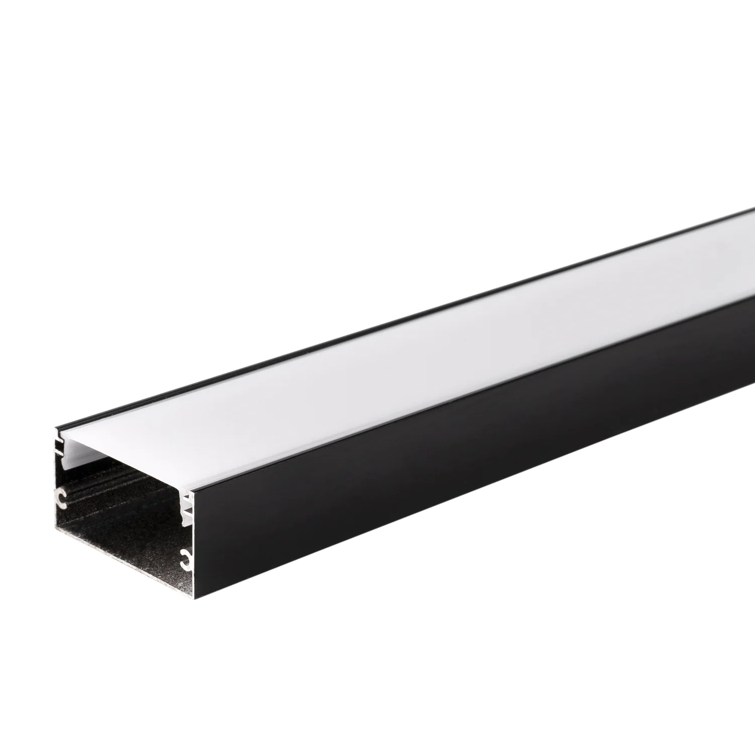 Profil Aluminiu pentru Bandă LED 2m 40x20mm Negru cu Capac Alb Optonica
