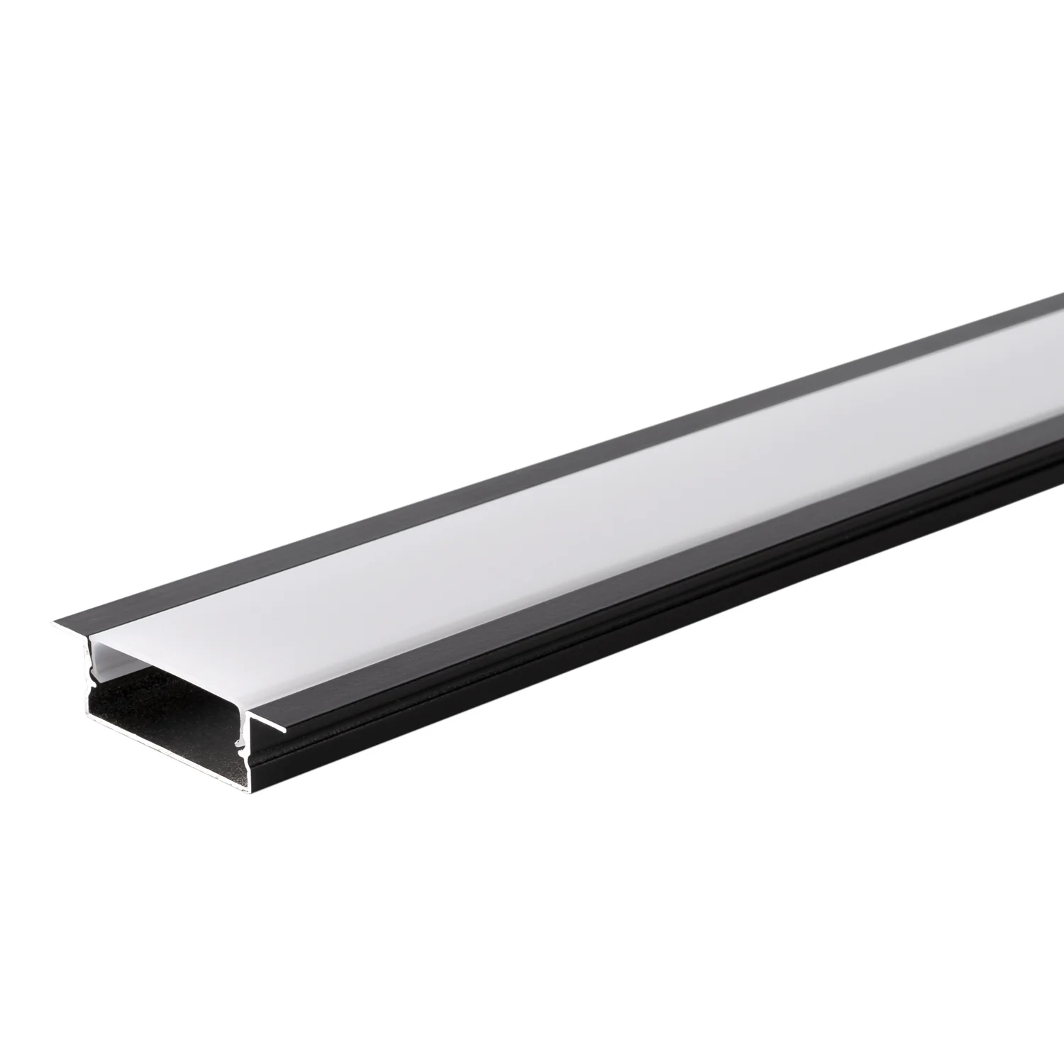 Profil Aluminiu pentru Bandă LED 2m 41x10mm Negru cu Capac Alb Optonica