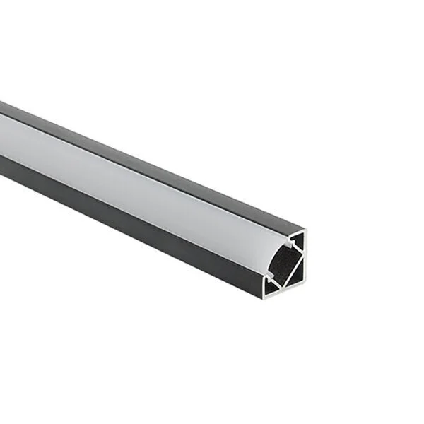 Profil Aluminiu pentru Bandă LED 2m 19x19mm Negru Optonica