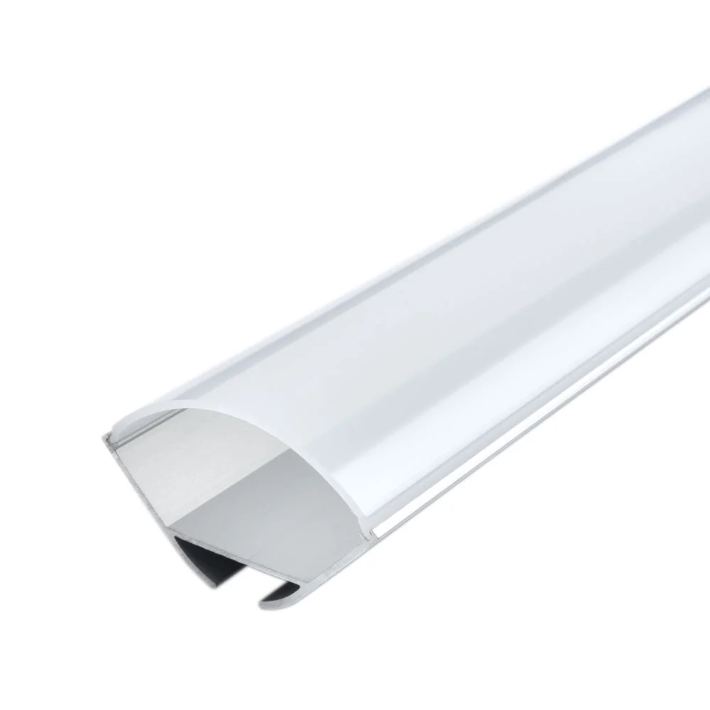 Profil Aluminiu pentru Bandă LED 2m Gri cu Capac Alb Optonica