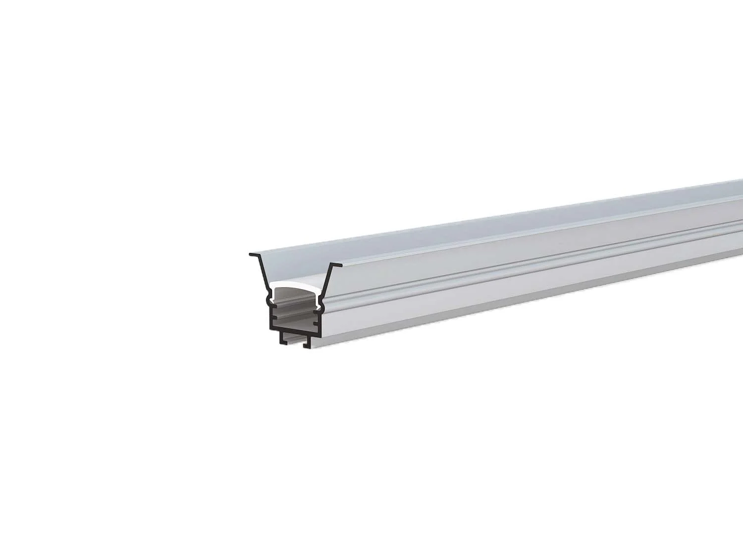 Profil Aluminiu pentru Bandă LED Corp Argintiu/Capac Alb 2M Optonica
