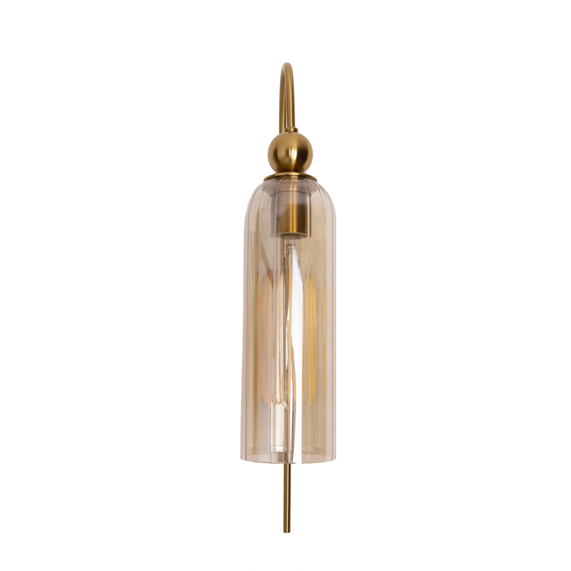 Aplică Campanila E27 Ø10cm alamă + sticlă ambră Maxlight W0332