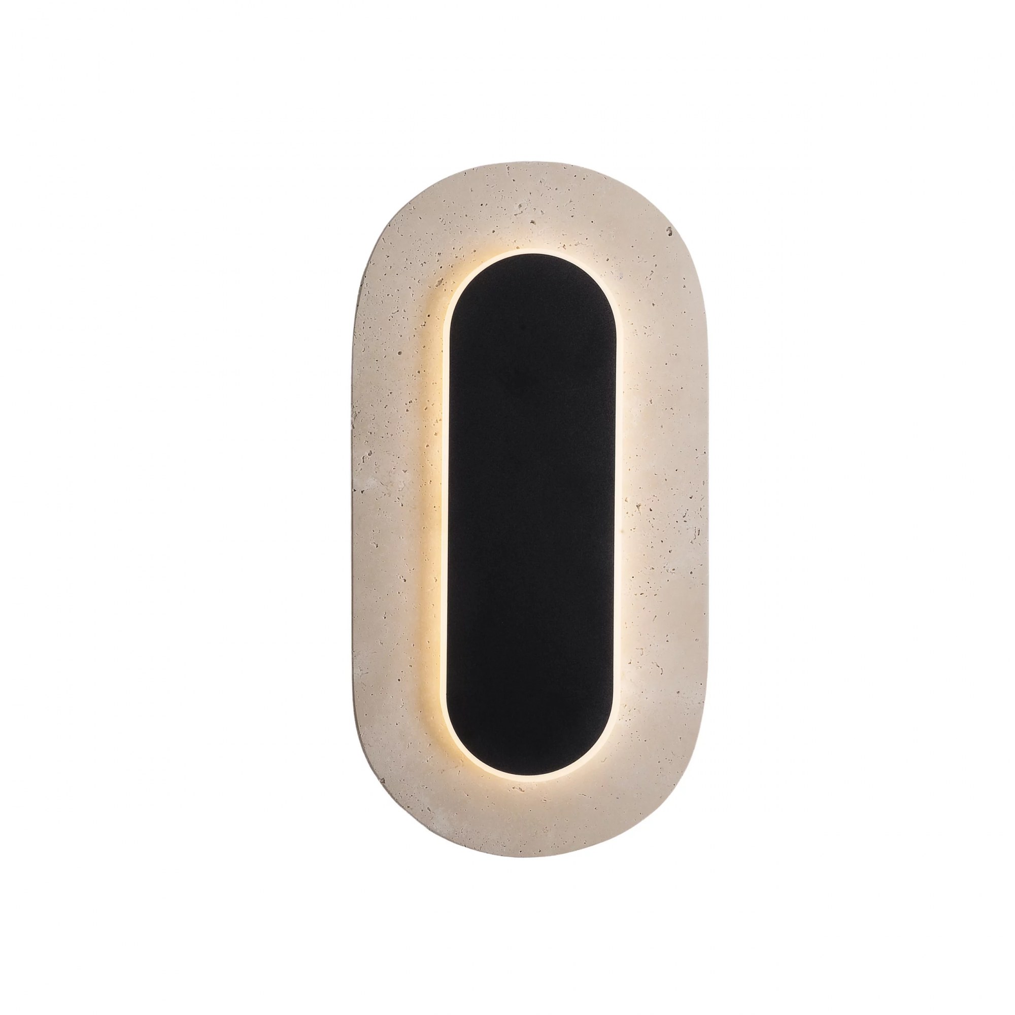 Aplică LED Travertino oval 10W 340lm 3000K IP44 negru Maxlight W0393
