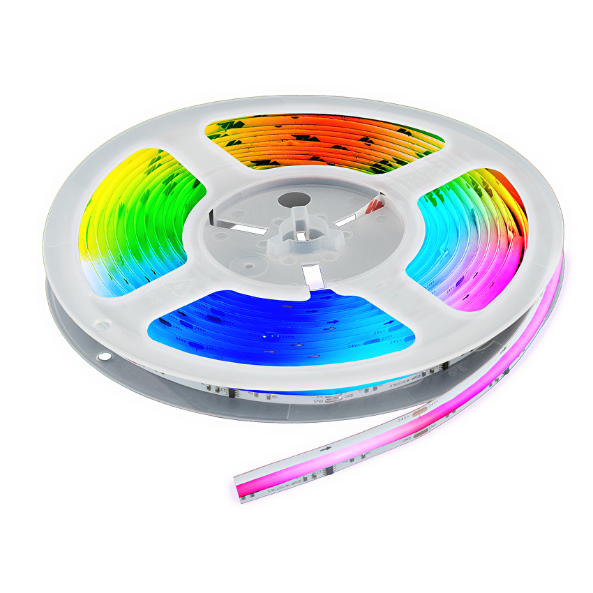 Banda LED RGB LED 16W/m, IC WS2811, 24V DC, 16 pixeli/m, COB, 5m, IP20