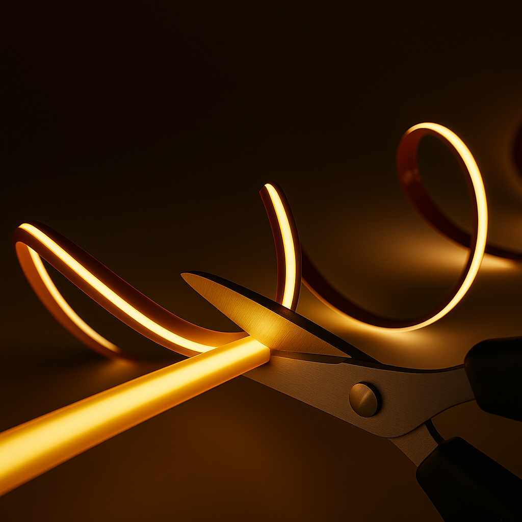 Banda led cob  5 metri 4000k 12v 8MM  8W/M taiere libera