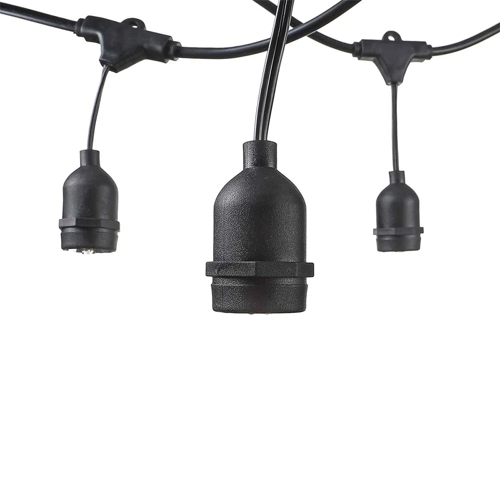 Ghirlandă Luminoasă Exterior 6m 10 Socluri E27 IP65 Negru Optonica