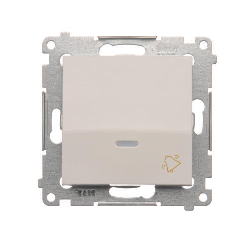 Buton simplu "sonerie" cu LED incorporat (modul) 16AX, 250V ~, cleme cu ?urub; alb
