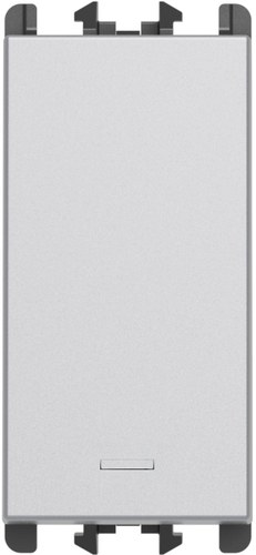 Buton 10A, borne cu șurub, 1 modul, Lybra, aluminiu Urmet 27108.AL