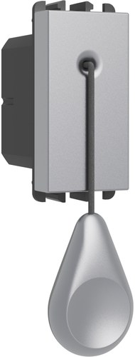 Buton cu acționare prin cordon 1P 10A, borne cu șurub, 1 modul, Lybra, aluminiu Urmet 27118.AL Modular, Seria LYBRA, Intrerupatoare