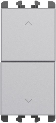 Buton dublu independent, 1P+1P NO 10A, borne cu șurub, 1 modul, Lybra, aluminiu Urmet 27138.AL