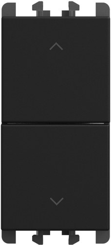 Buton dublu independent, 1P+1P NO 10A, borne cu șurub, 1 modul, Lybra, negru Urmet 27138.N