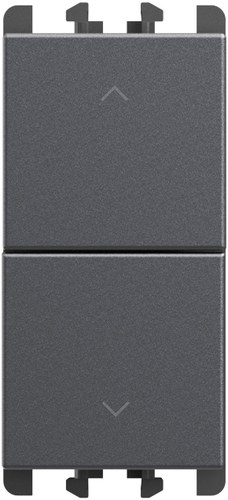Buton dublu independent, 1P+1P NO 10A, borne cu șurub, 1 modul, Lybra, titan Urmet 27138.TT