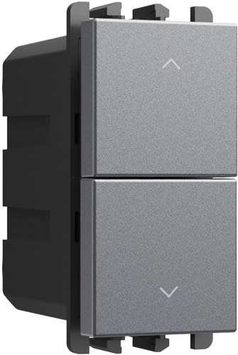 Buton dublu interblocat 1P+1P NO 10A, 1 modul, Lybra, titan Urmet 27139.TT Modular, Seria LYBRA, Intrerupatoare