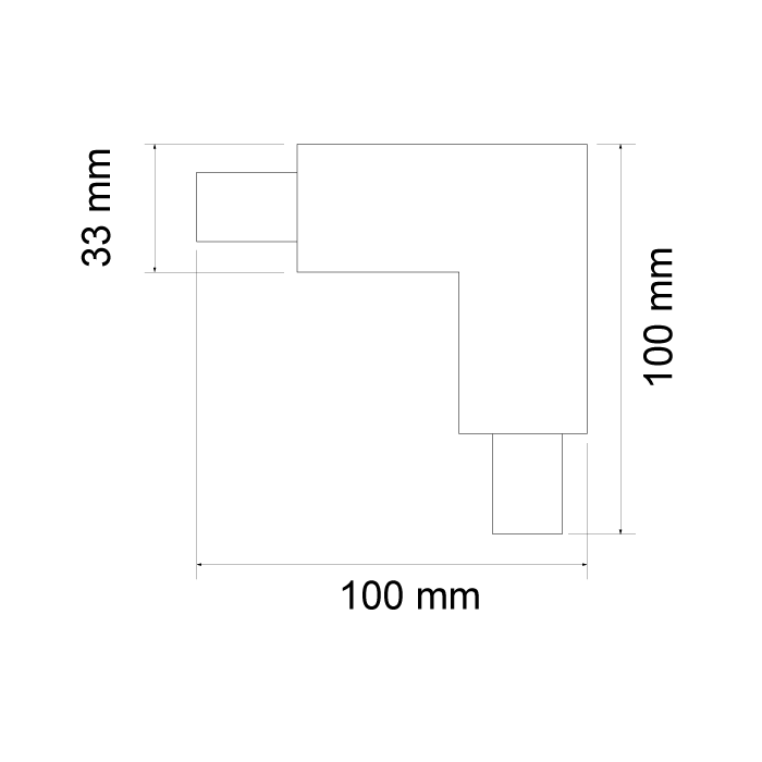 Conector tip L pentru sina proiector LED, 4 pini