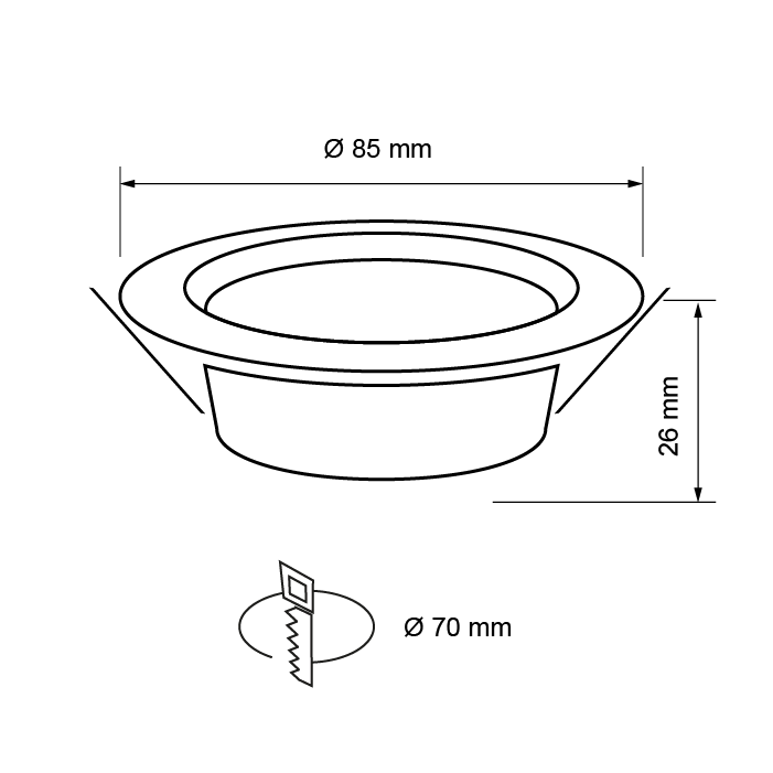 CORP DE ILUMINAT LED 6,5W 2700K NICHEL SATINAT IP44