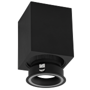 Corp de iluminat montaj aparent IP20, patrat, fix, negru