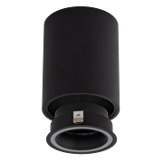 Corp de iluminat pentru montaj aparent, GU10, IP20, rotund, fix, negru