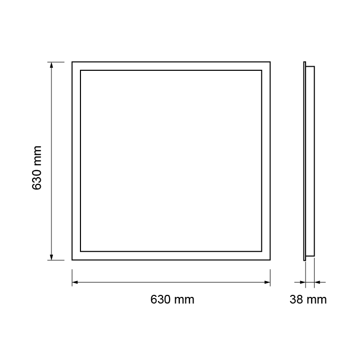 RAMA METALICA PENTRU MONTAJ INCASTRABIL PANOU LED, 600x600 mm