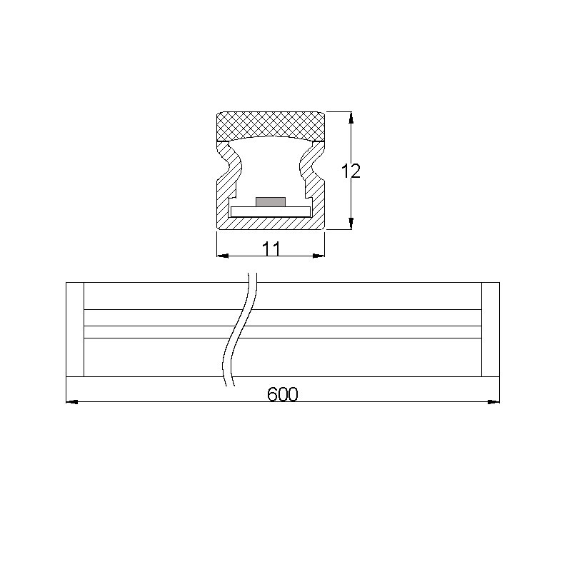 Corp de Iluminat LED - Bagheta luminoasa,montaj pe suprafata, 4.5W, 4000K, 12V DC, lumina neutra