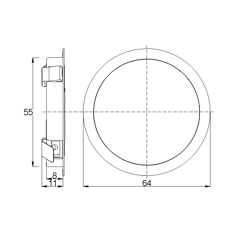 Corp de Iluminat LED pentru mobilier, corp argintiu,rotund,incastrabil, 2W, 4000K, 12V DC, lumina neutra