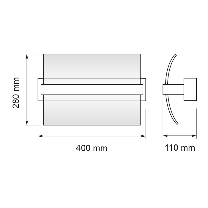 Corp de iluminat LED DE PERETE, 20W, corp cromat, lumina calda