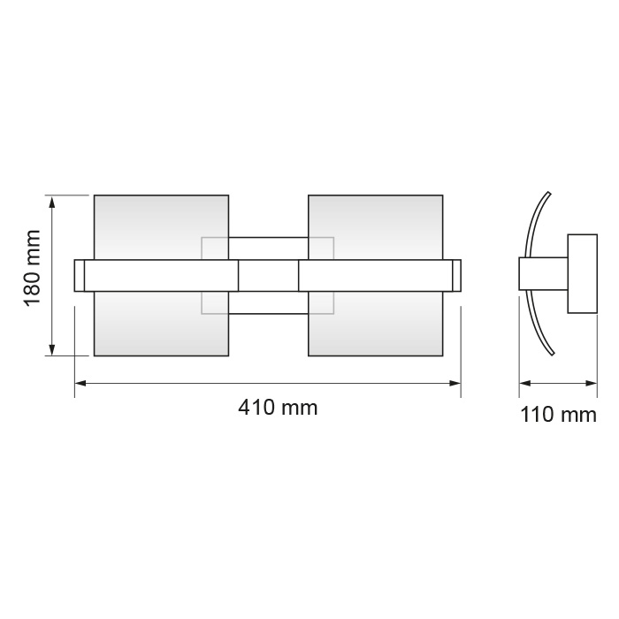 Corp de iluminat LED cu sticla, 10W, lumina neutra, corp cromat