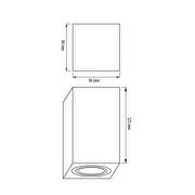 Corp de iluminat aplicat GU10, mobil, negru, IP20 patrat