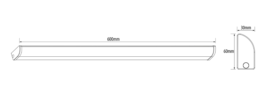 Corp de iluminat led slim cu intrerupator, liniar, 18W, 4200K, lumina neutra, IP44