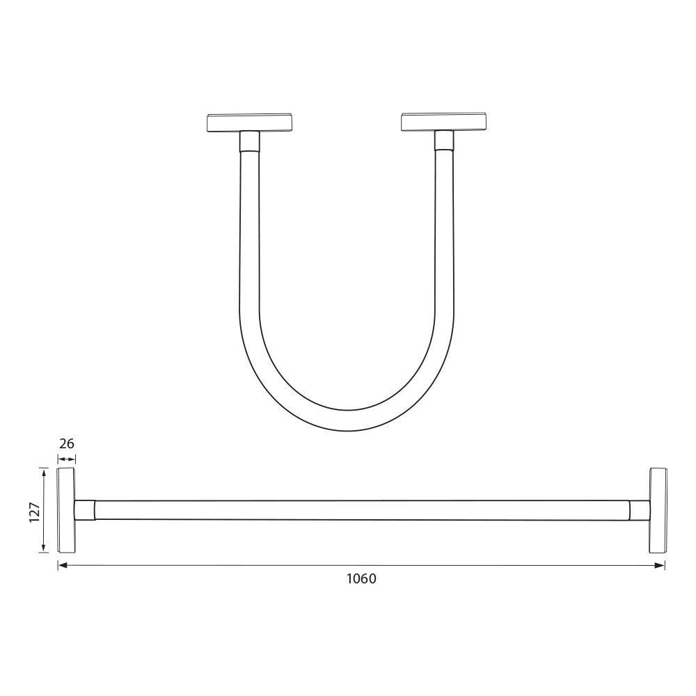 Corp tubular sina magnetica - Soft Led - Slim25 ∙ 20W ∙ 4000K ∙ Negru
