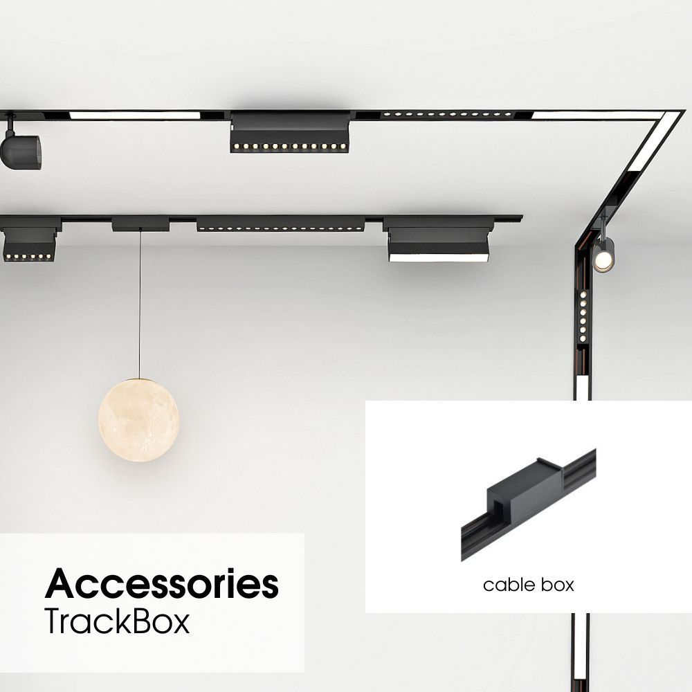 Cutie de conectare sina magentica - Trackbox - SLIM25 ∙ Negru