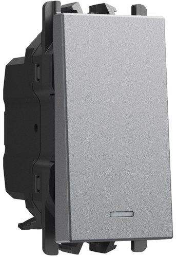 Comutator cap scară iluminabil 10AX, borne rapide, 1 modul, Lybra, titan Urmet 27003L.TT Modular, Seria LYBRA, Intrerupatoare