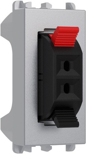 Conector audio pentru difuzor, 1 modul, Lybra, aluminiu Urmet 27460.AL Modular, Seria LYBRA, Prize