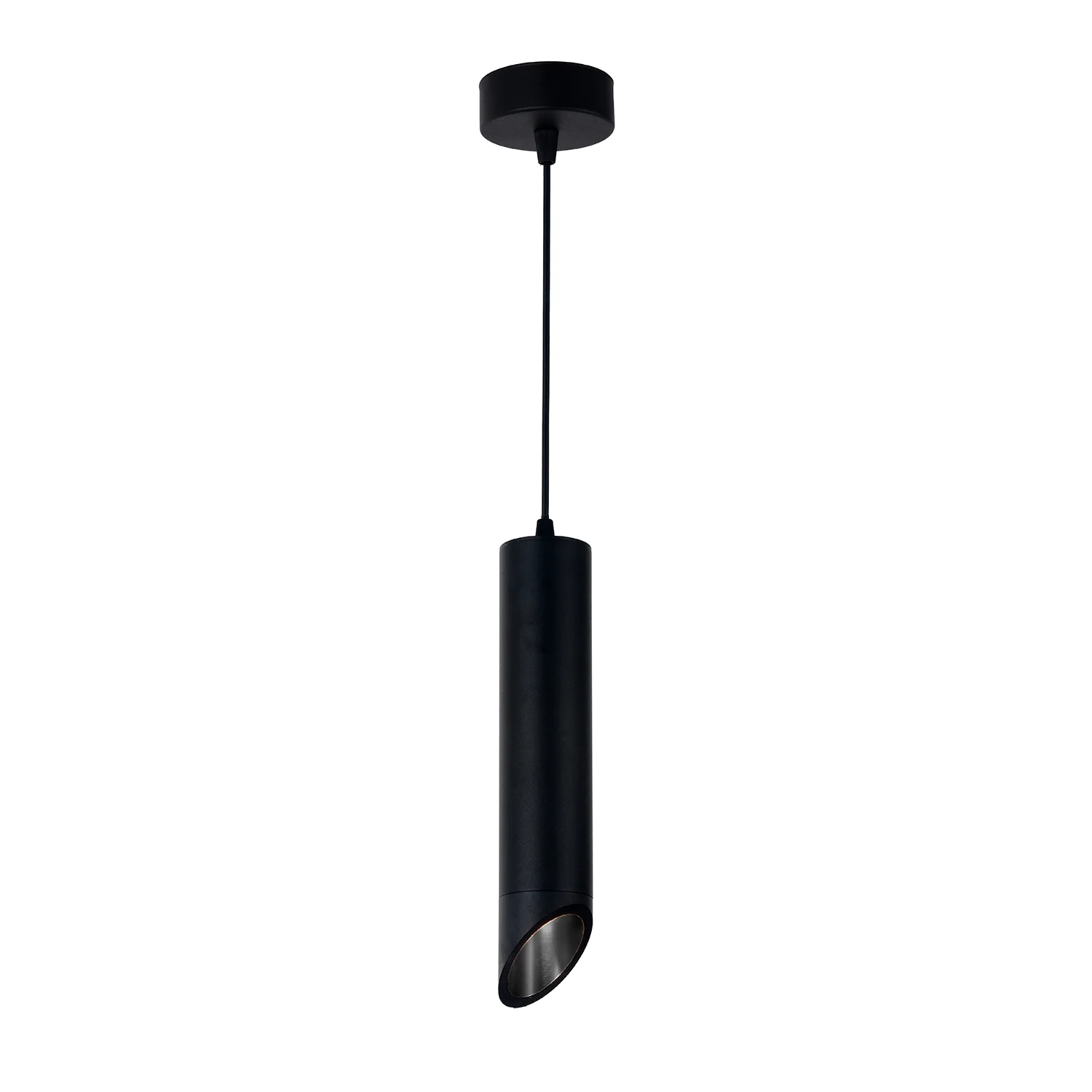 Lampă suspendată neagră GU10/MR16, corp aluminiu 60x300mm