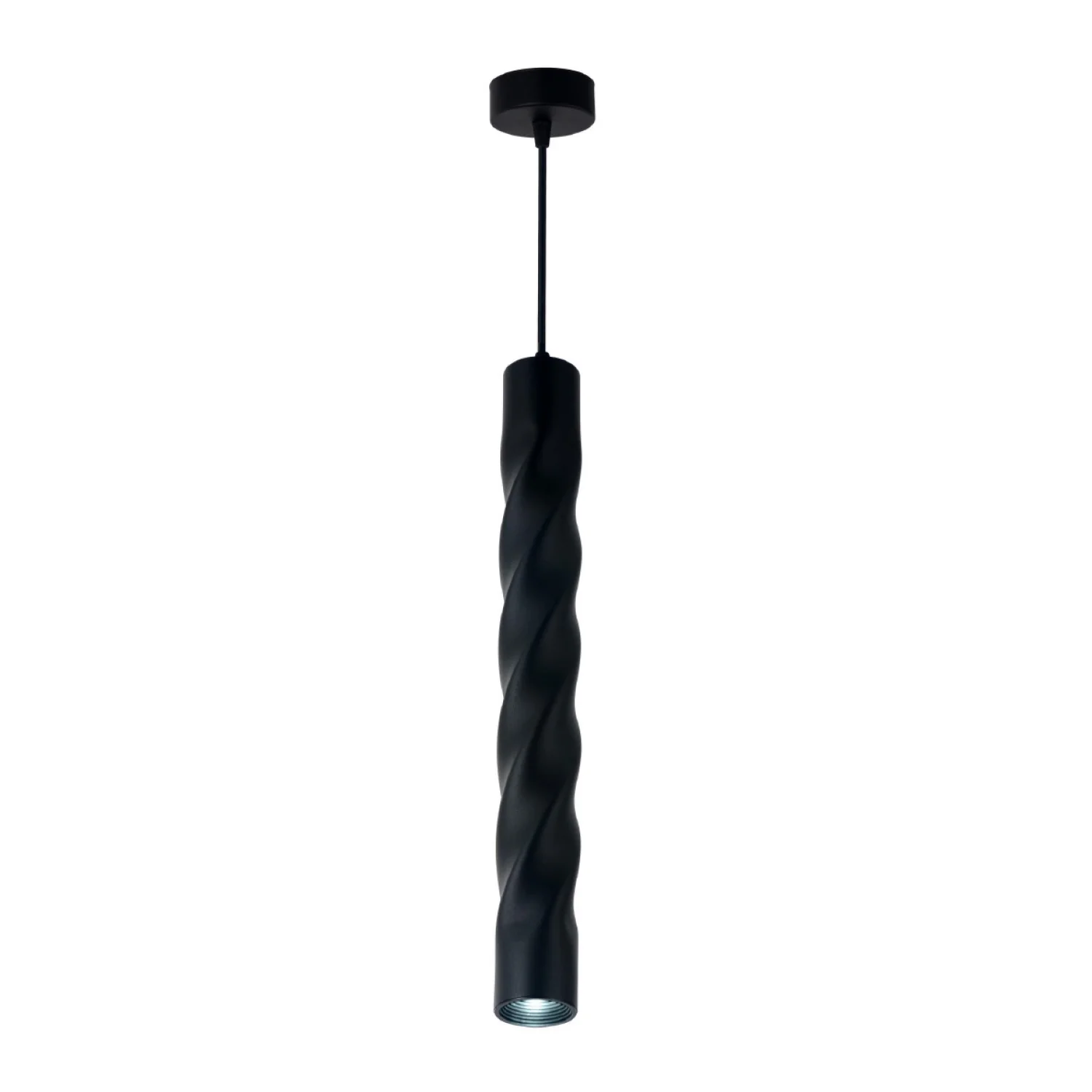 Suspensie LED GU10/MR16 Neagră 55x300mm Cablu 105cm Aluminiu