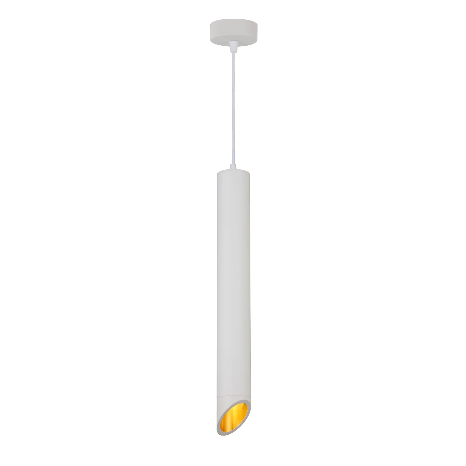Lustră Suspendată GU10/MR16 Corp Alb Interior Auriu 60cm