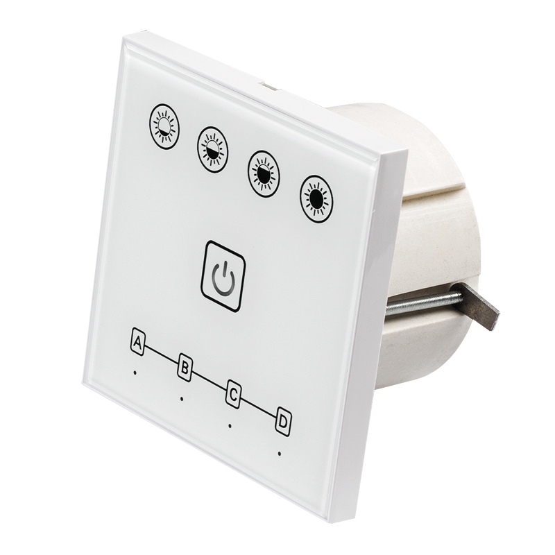 DIMMER TACTIL SMART PERETE, 2.4G RF, ILUMINAT LED, GAMA RF 2.4g (ssd), 4 ZONE