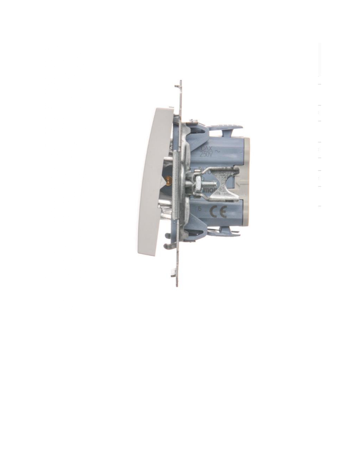 Intrerupator cap scara cu led  10A, 250V~, conectare rapida (fitinguri push-in), alb Standard German, Seria Simon 54, Intrerupatoare