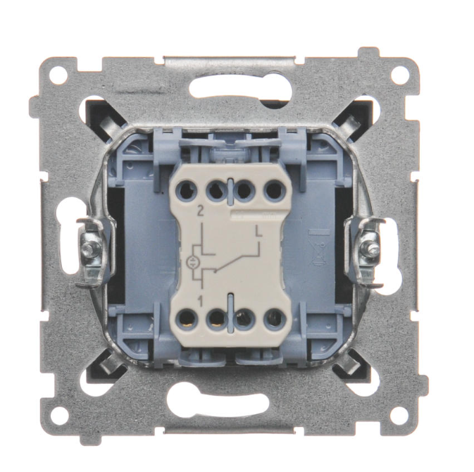 Intrerupator cap scara cu led  10A, 250V~, conectare rapida (fitinguri push-in), antracit mat metalic Standard German, Seria Simon 54, Intrerupatoare
