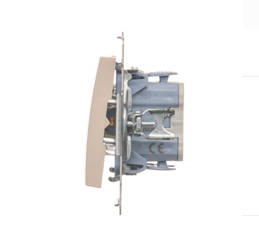 Intrerupator cap scara cu led  10A, 250V~, conectare rapida (fitinguri push-in), crem Standard German, Seria Simon 54, Intrerupatoare