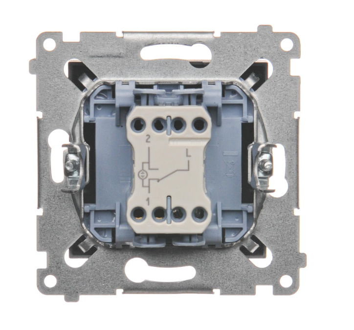 Intrerupator cap scara cu led 10A, 250V~, conectare rapida (fitinguri push-in), maron mat metalic Standard German, Seria Simon 54, Intrerupatoare