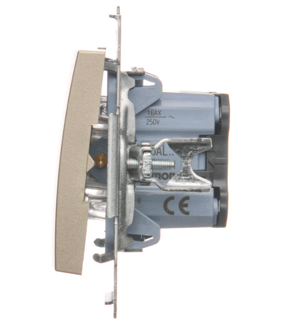 Intrerupator cap scara cu led 16A, 250V~,  cleme cu surub, auriu mat metalic Aparataj, Standard German