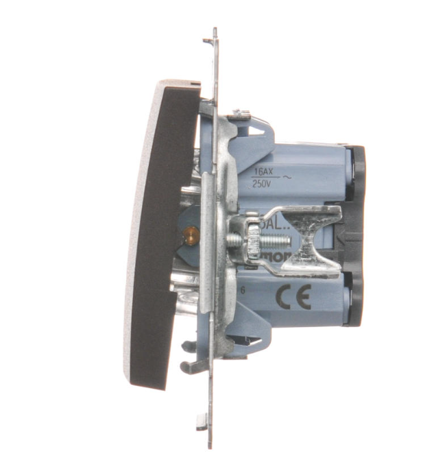 Intrerupator cap scara cu led 16A, 250V~,  cleme cu surub, maron mat metalic Aparataj, Standard German