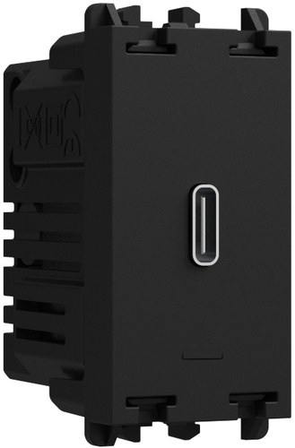 Încărcător USB 5V pentru kit, alimentare 230 Vac, ieșiri tip A și C, 3.0A, 1 modul, Lybra, negru Urmet 27993 Modular, Seria LYBRA, Prize