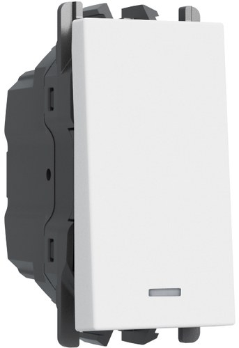 Întrerupător simplu iluminabil 10AX, borne cu șurub, 1 modul, Lybra, alb Urmet 27101L.B Modular, Seria LYBRA, Intrerupatoare