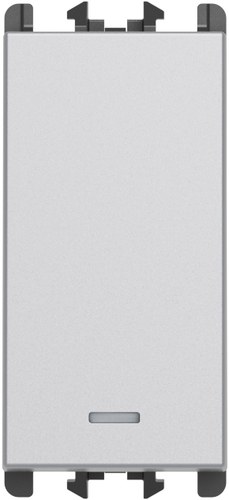 Întrerupător simplu iluminabil 10AX, borne cu șurub, 1 modul, Lybra, aluminiu Urmet 27101L.AL