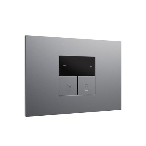 Kit monobloc suport + ramă Lybra cu termostat Wi-Fi integrat, titan Urmet 27855.TT Modular, Seria LYBRA, Kituri monobloc