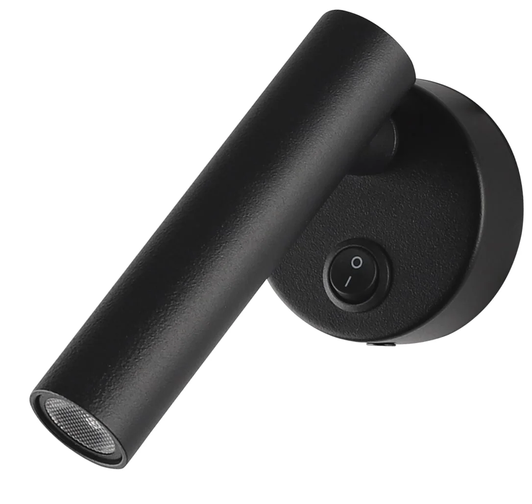 Aplică LED mobilier 2W 140lm cu întrerupător ON/OFF Negru 4200K Optonica