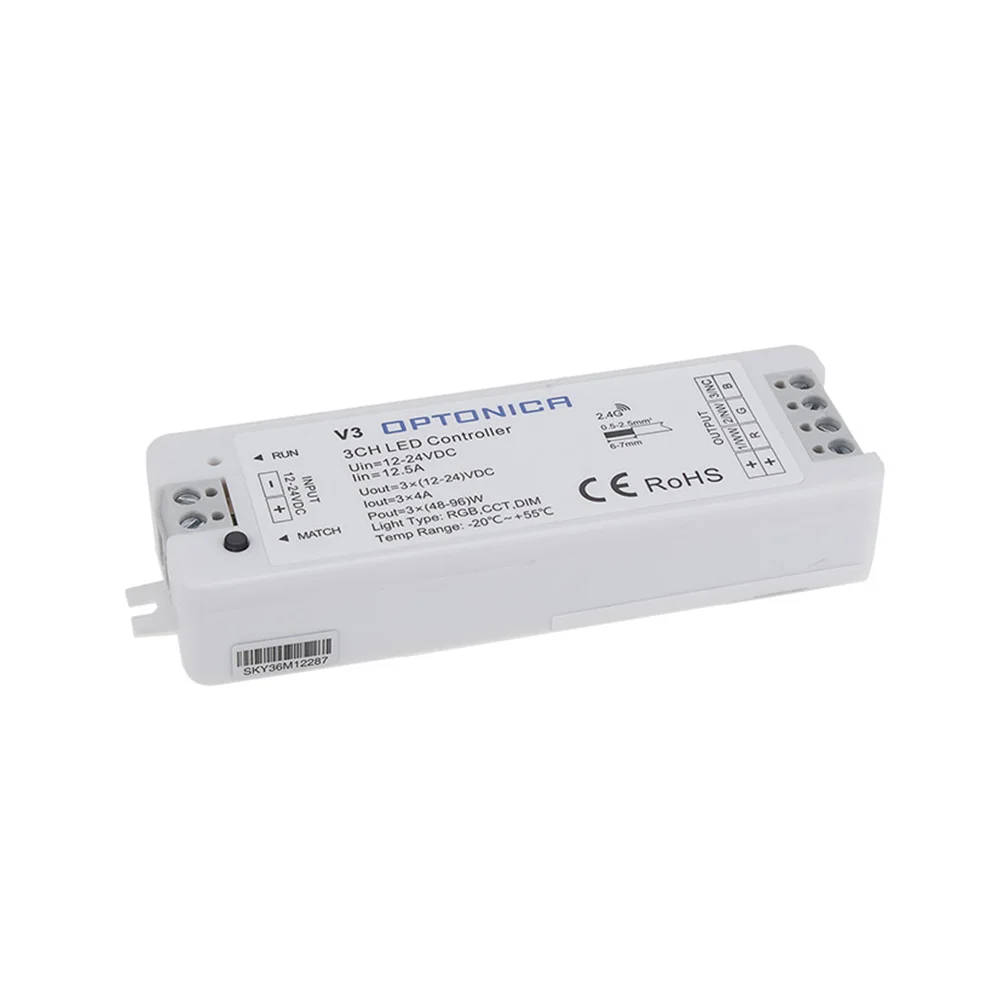 Controler RGB LED V3 144-288W 3 Zone cu Telecomandă Optonica