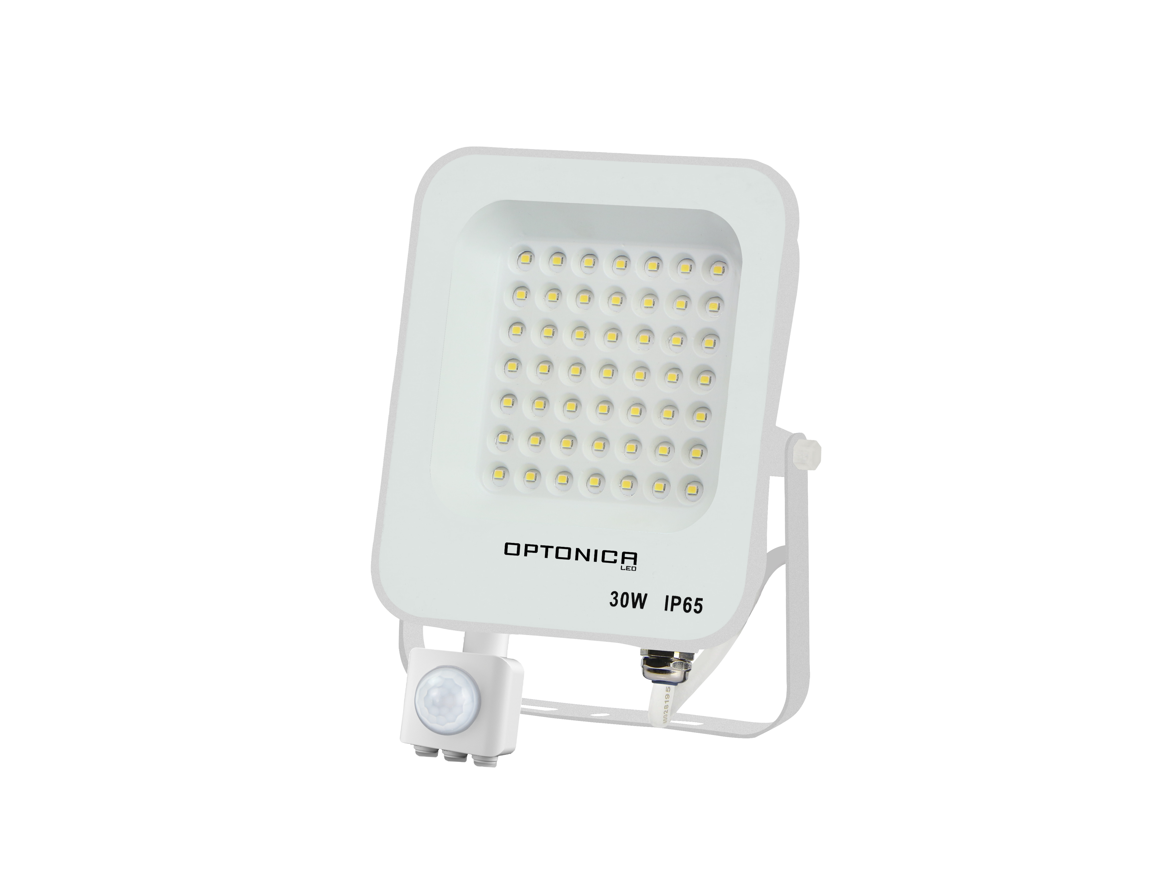 Proiector LED 30W cu Senzor Mișcare IP65 Lumină Rece 6000K Corp Alb Optonica