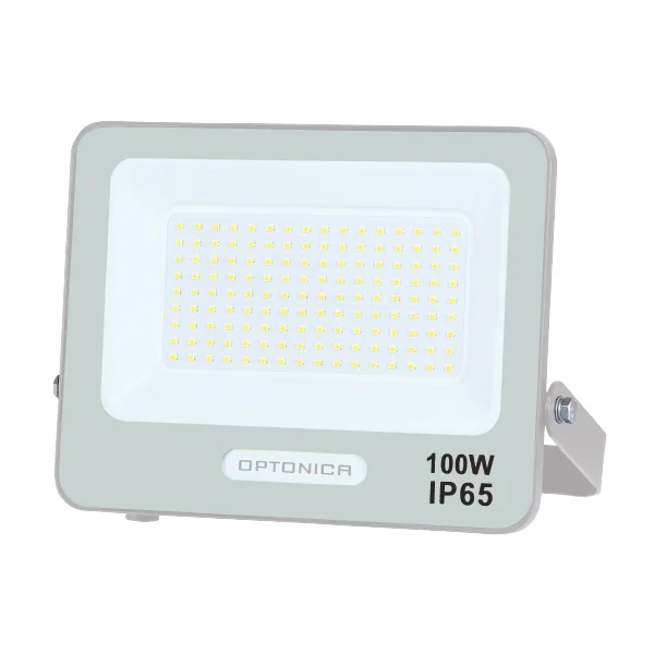 Proiector LED 100W Optonica 9000lm Lumină Caldă 3000K IP65 Alb